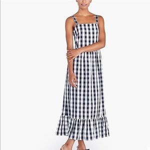J Crew Navy Gingham Dress